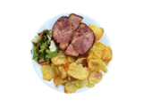 Sertéscsülök szeletek chips burgonyával
